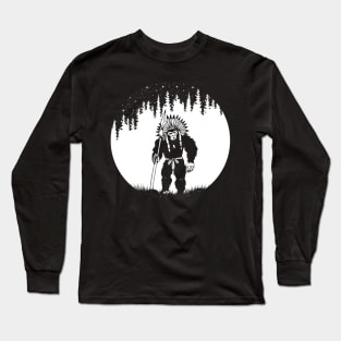 Bigfoot Native American Indian Long Sleeve T-Shirt